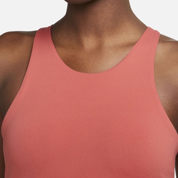 Nike Yoga Dri-FIT Luxe Crop Tank Top Size Small Coral/Peach/Pink - Picture 2 of 9